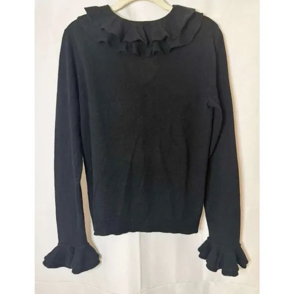 Lauren Ralph Lauren Sweater in Black Silk and Cashmere Blend sz. Medium - Image 4