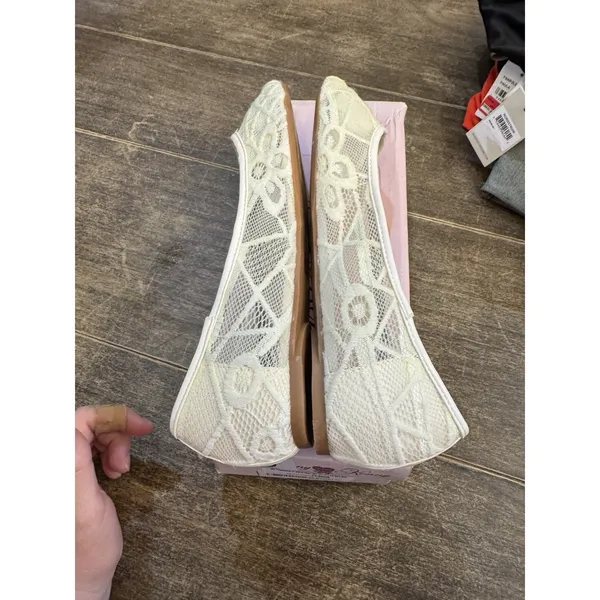 Penny Loves Kenny Knot Lace Ballet Flat White/Ivory‎ Size 8 Embroidered Fairy - Image 6