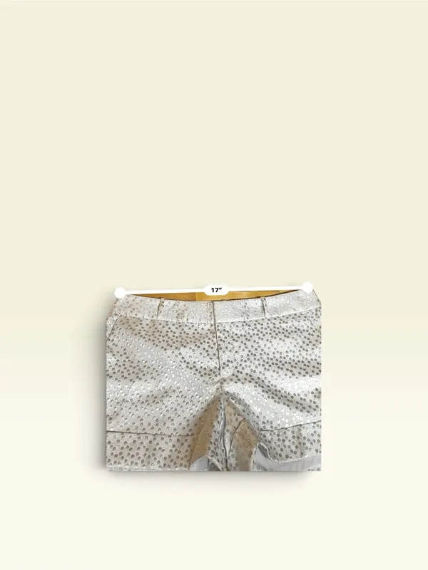 Banana Republic Ryan Fit Silver White Polka Dots Metallic Cuffed Shorts Size 12 - Image 5