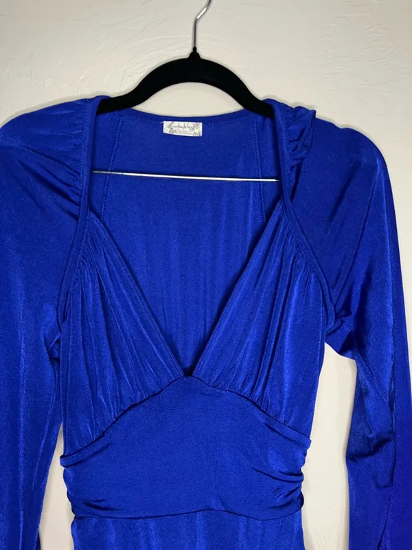 Intimately Free People Revolve In Your Arms Royal Blue Thong‎ Bodysuit - Image 4