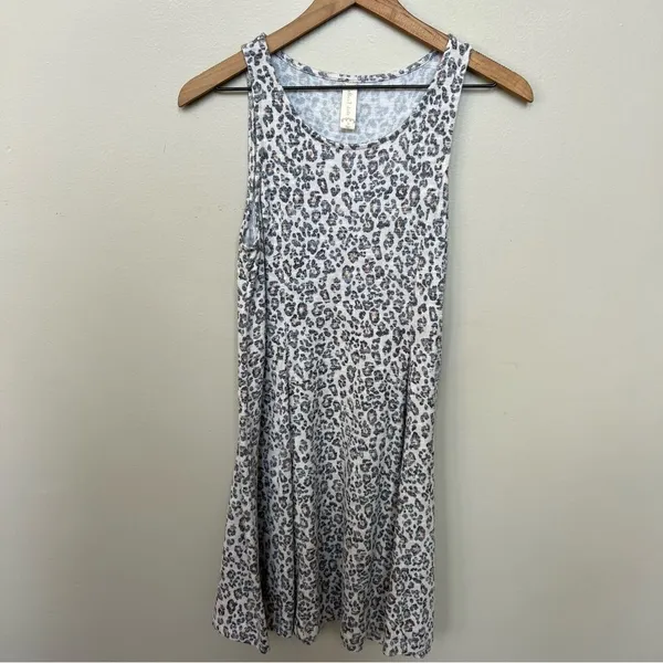 Altar’d State Leopard Print Full A-Line Sleeveless Stretch Mini Dress Small - Image 2