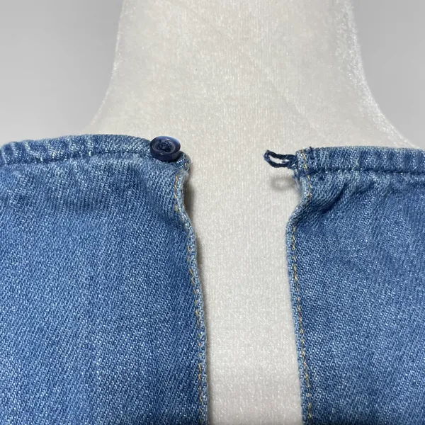 ZARA Patchwork 2-Tone Denim Raw Hem Tank Top Blue White Size Small 5575/012/400 - Image 14