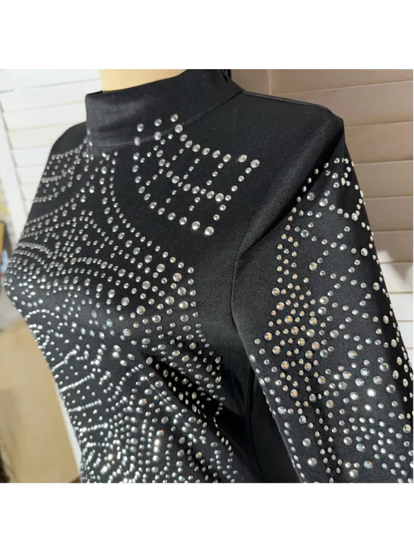 Vintage Y2K studded dress bodycon black punk goth rave alt edgy biker grunge M L - Image 9