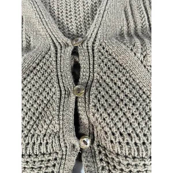 Universal Thread XL Brown Crochet Knit Peplum Tank Top Button Front Boho Cottage - Image 7