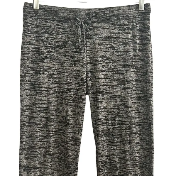 Aerie Women's Black Marled Flare Lounge Pants Size‎ M High Rise Soft and Cozy - Image 3