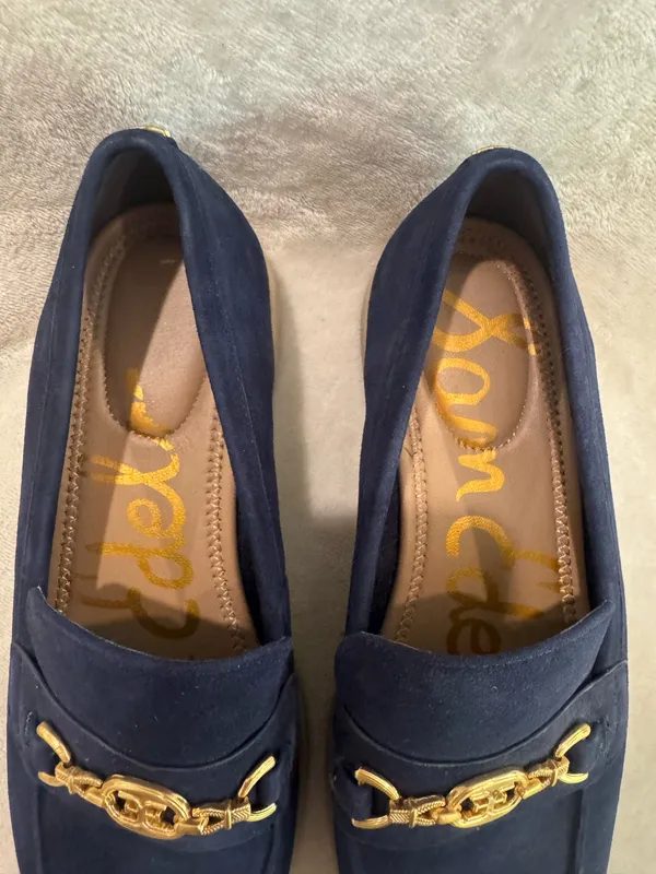 Sam Edelman Navy Suede Loafers - Image 4