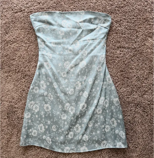 Princess Polly Ramie Strapless Mini Dress Blue - Image 2