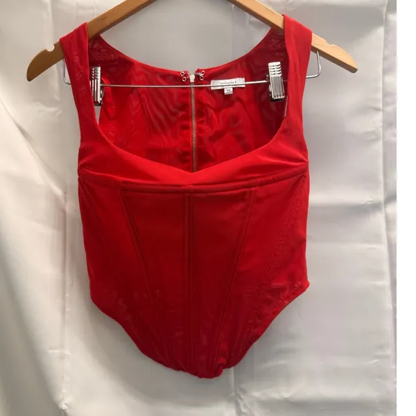 Miaou Red Campbell Corset Celeb Hollywood‎ LA Malibu New York XS - Image 3