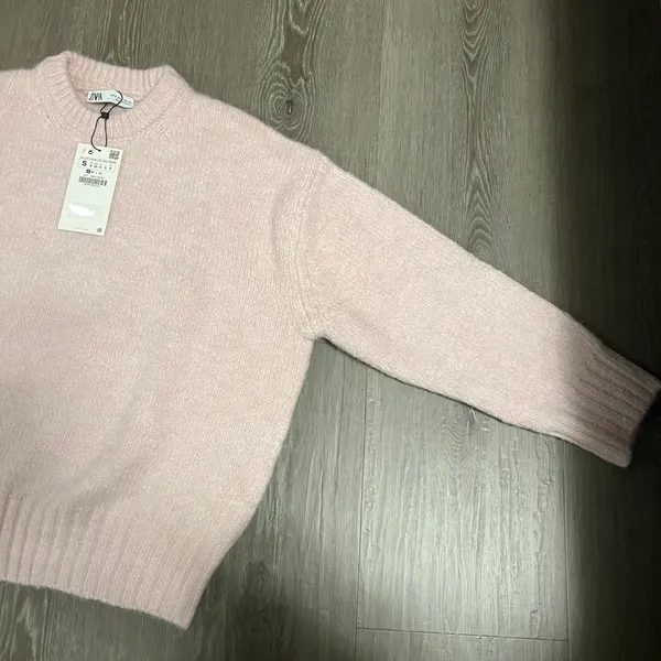 Zara NWT baby light pink fluffy sweater - Image 2