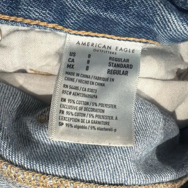 American Eagle Mom Blue Distressed Jeans Women’s 8 - Image 2