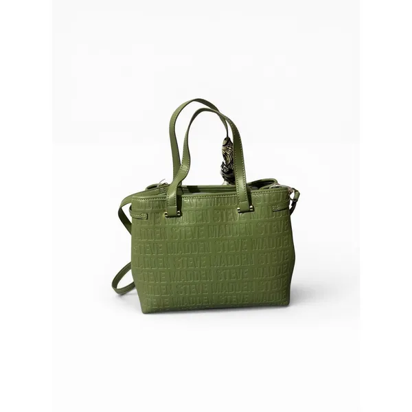 Steve Madden Satchel Womens Olive Green NWT Embossed Logo Scarf Crossbody Medium - Image 7