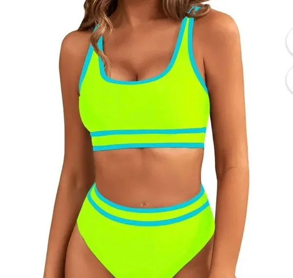 Women's Tie Back Padded High Cut Bralette Bikini - Image 5