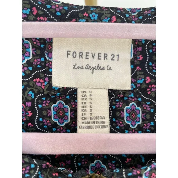 Forever 21 Ditsy Floral Quilted Bomber Jacket Y2K Revival 90s Gen Z Artsy Edgy S - Image 6