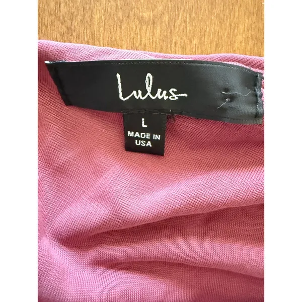 Lulus Raise a Glass Rusty Rose One-Shoulder Midi Dress Body Con Plum Size L - Image 4