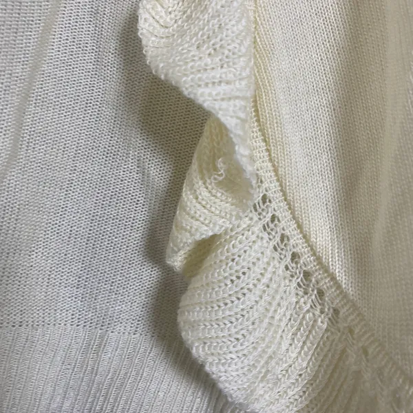 Cream Knit Cardigan 1X Ruffle‎ Feminine Cottagecore Mori Kei Coquette Knitted - Image 5