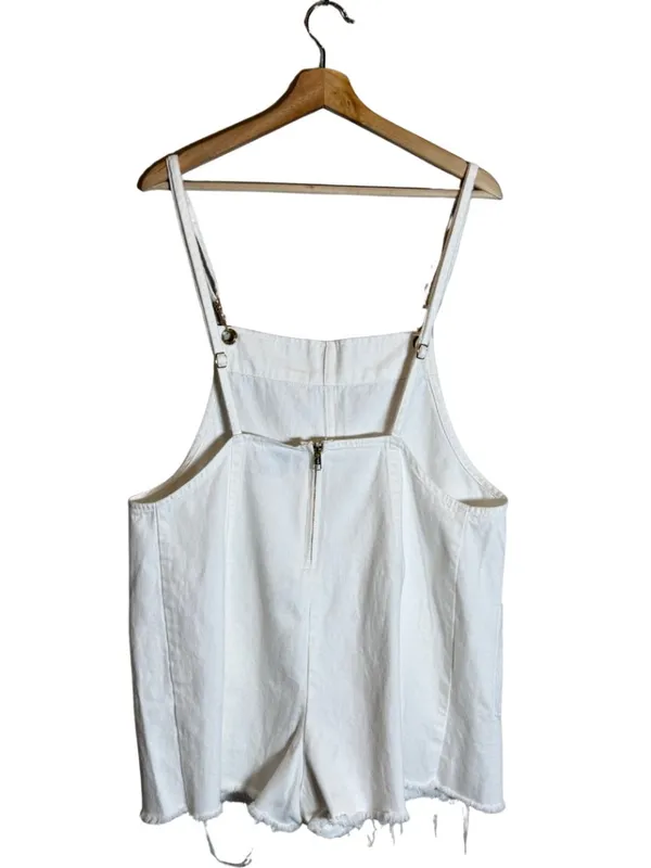 Show Me Your Mumu Trude Romper Women's Large Seashell White Denim Boho Festival - Image 6