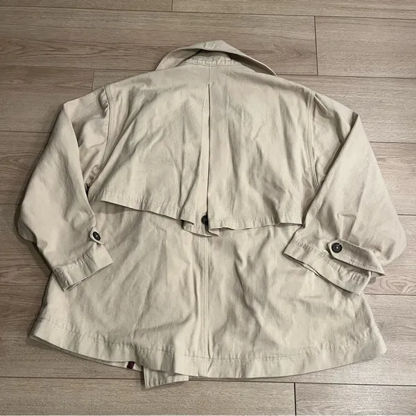 NWT Free People Highlands Peacoat Tea Combo Cream Canvas Cotton Size M - Image 5