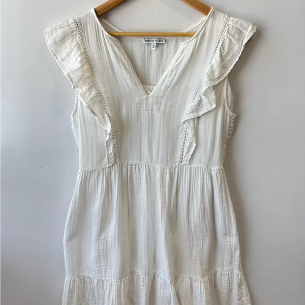 SPIRIT OF GRACE x NORDSTROM‎ Ruffled Midi Sundress Size Medium - Image 4