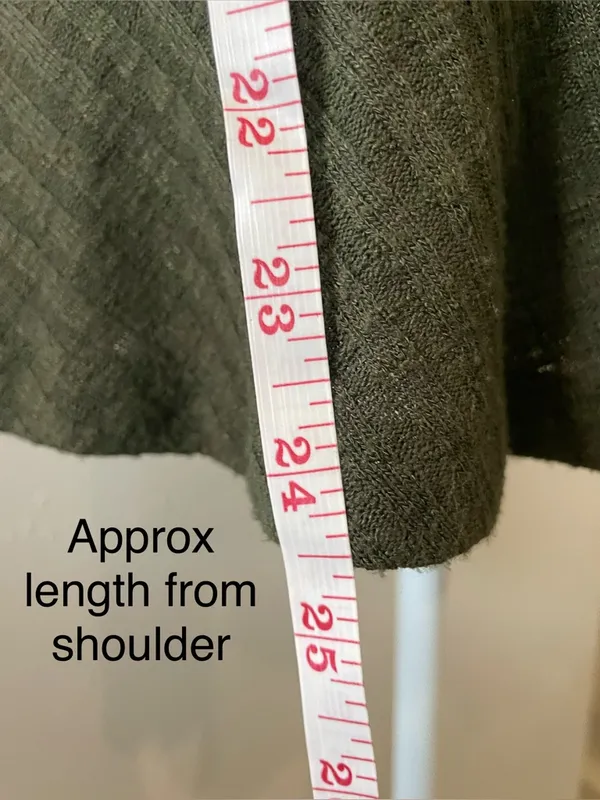 Maeve for Anthropologie Ribbed Knit Top Cowl Neck Flared Hem Olive Green - Image 7