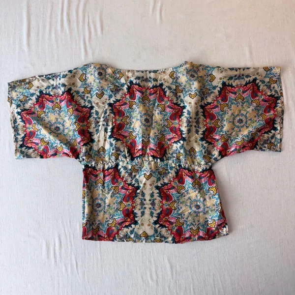 KAS New York Anthropologie Winterstar Mandala Print Blouse Women 6 Multi-Color - Image 2