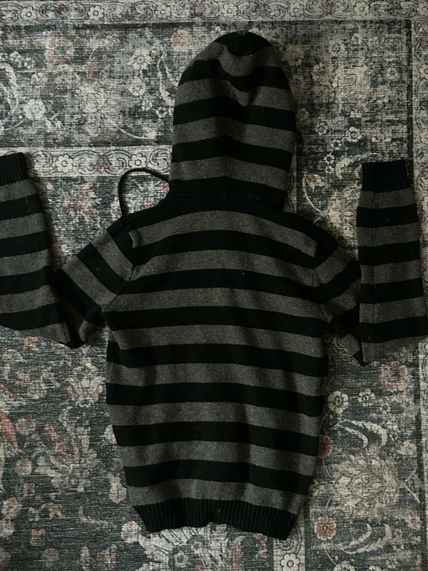 Brandy Melville Alana Wool Zip-Up Striped Sweater - Image 3