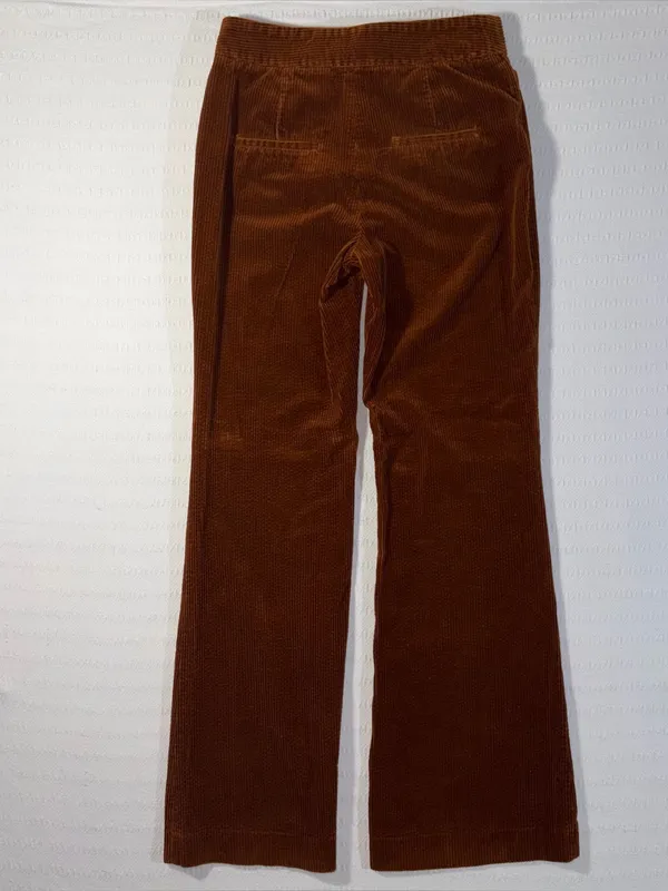 Zara Womens Corduroy Mid Rise Wide Leg Pant Size S Minimalist Preppy - Image 2