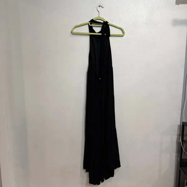 RD Style Black Halter Tiered Midi Dress Sz M - Image 8