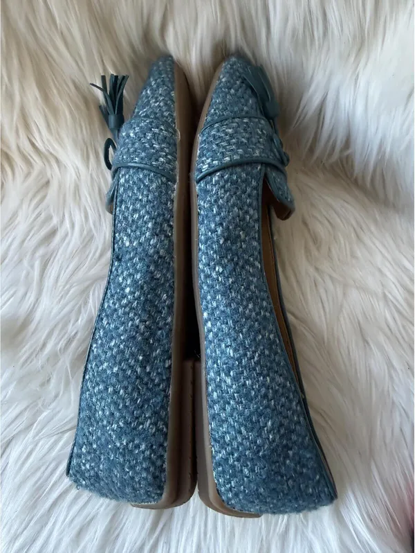 NWOT’s Talbots Blue Tweed Tassel Loafers Size 5.5 - Image 7