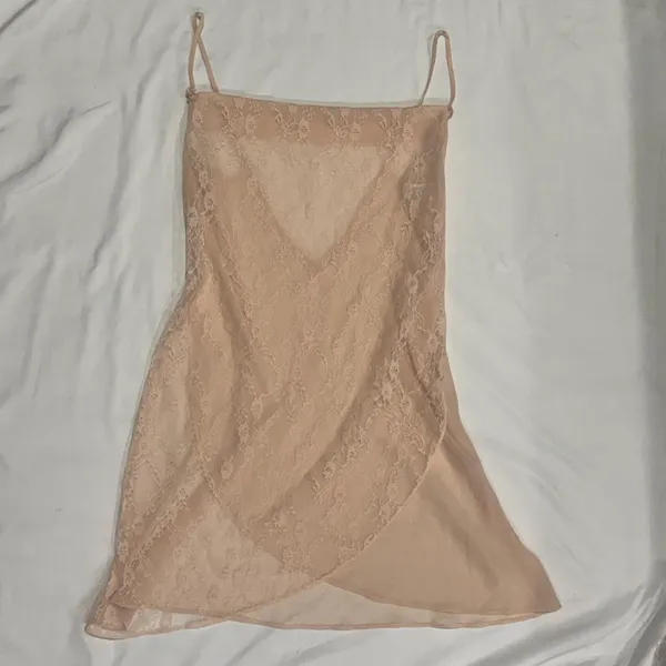 Vintage Y2K Avon Blush Lace Cowl Neck Slip Dress Chemise Medium - Image 6