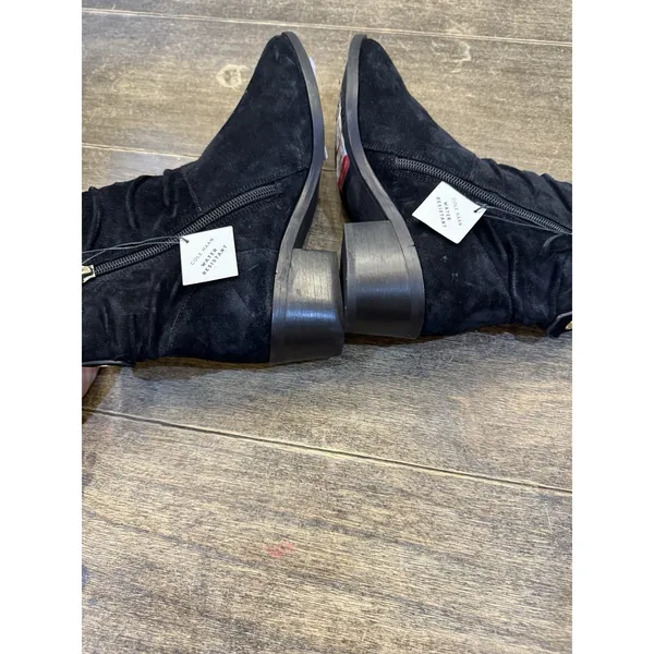 Cole Haan Maple Ankle Boots Womens 5.5 Black Suede Slouchy Booties Zip Up Shoes - Image 7