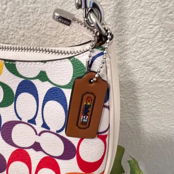 coach Teri Shoulder Bag In Rainbow Signature Canvas CA176 - Image 2