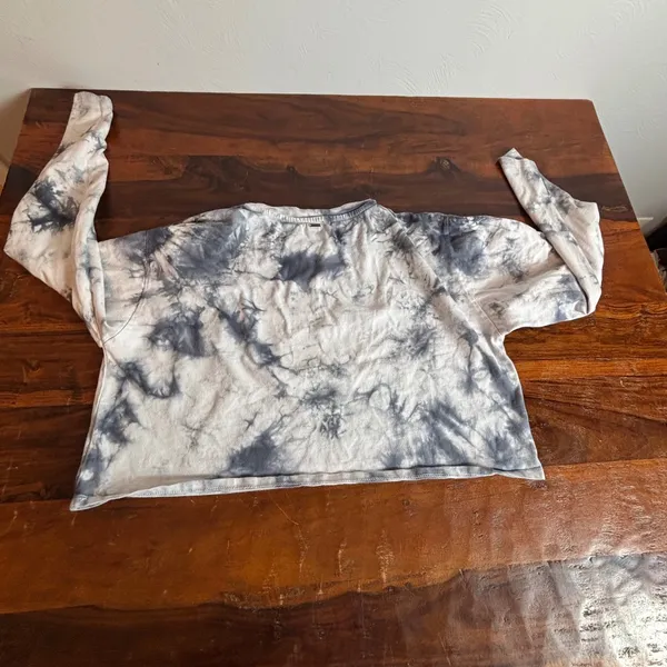 ONeill Womens Blue White Tie Dye Cropped Long Sleeve T-Shirt Size L‎ Relaxed Fit - Image 5