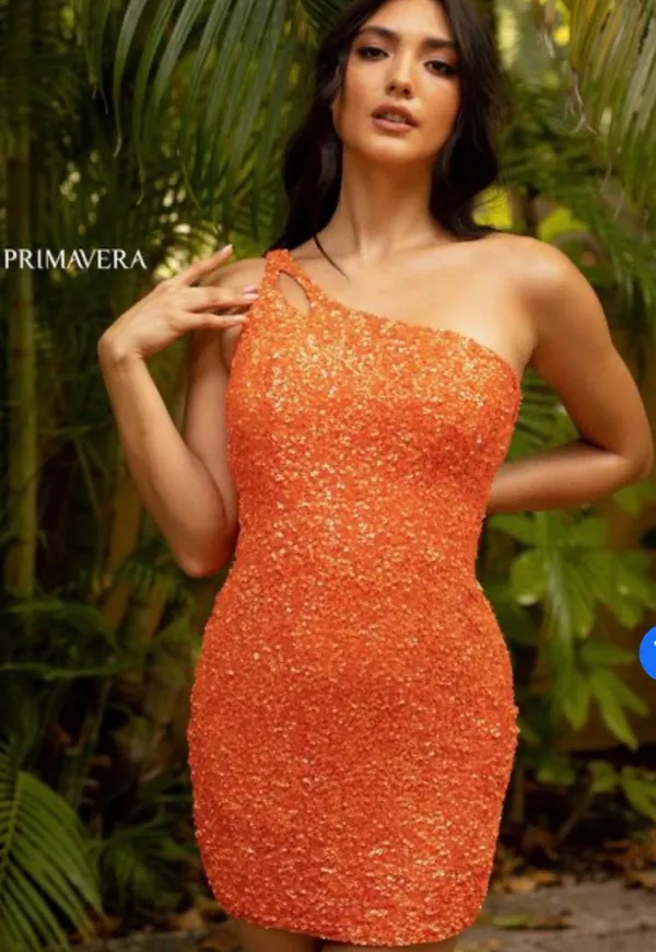 Primavera Couture Homecoming Dress Orange - Image 4