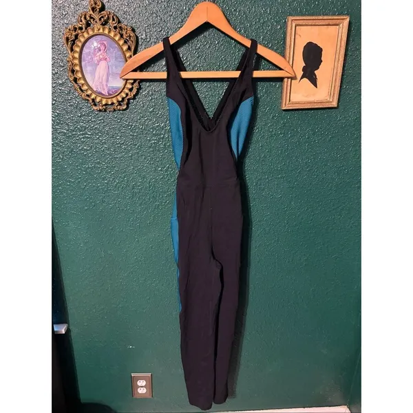 Free People Movement Ticket To Paradise Jumpsuit Size XS Black Blue - Image 3
