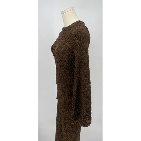 Honor The Gift Brown Fuzzy Knit Open Back Maxi Dress Medium NWT‎ - Image 8