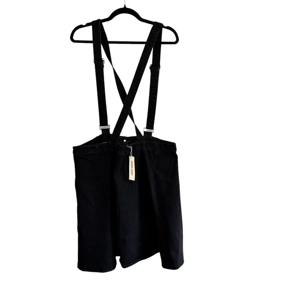Agnes Orinda Black Denim Suspender Overall Skirt Plus Size 2X New - Image 8