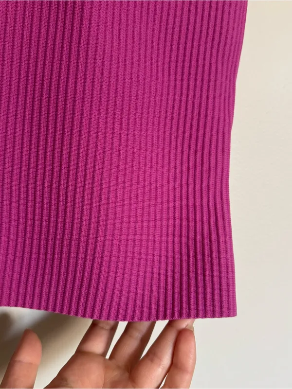 Sincerely Jules Pink Purple One Shoulder Asymmetrical Ribbed Cropped Top Sz L - Image 2