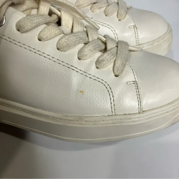 Zara white faux‎ leather sneakers size 37 - Image 2