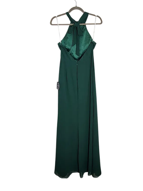 Lulus Emerald Green Halter Formal Dress Front Slit Sleeveless Sz Medium NWT Flaw - Image 2