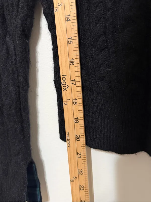 Vineyard Vines Cable Knit Cashmere Cardigan Sweater Size Small Black - Image 9