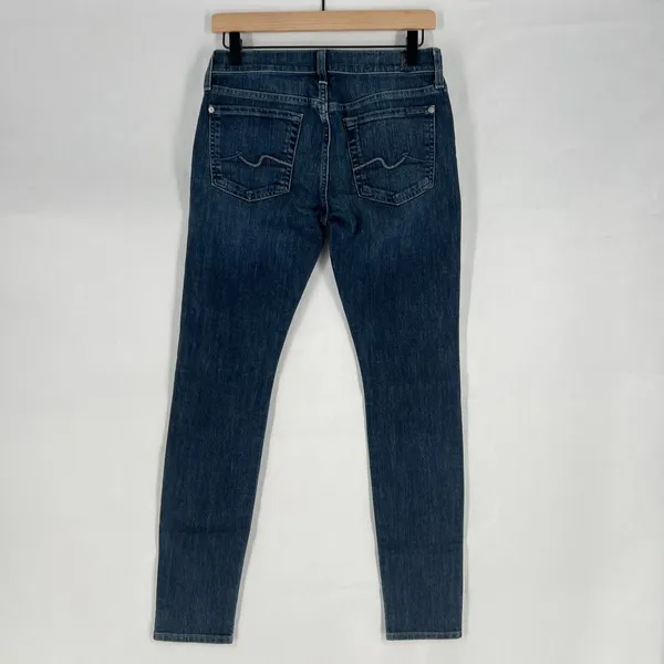 7 For All‎ Mankind Gwenevere Skinny Jeans Womens 27 Blue Denim Stretch Mid Rise - Image 2
