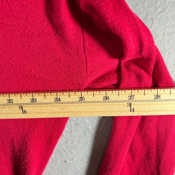 1151 | Michael Kors Red Cotton‎ Quarter Zip Pullover Sweater Womens Small - Image 4