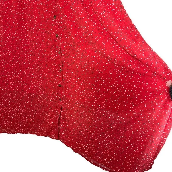 Suzanne Betro Red and Ivory‎ Polka Dot Button Front Dress XL - Image 4