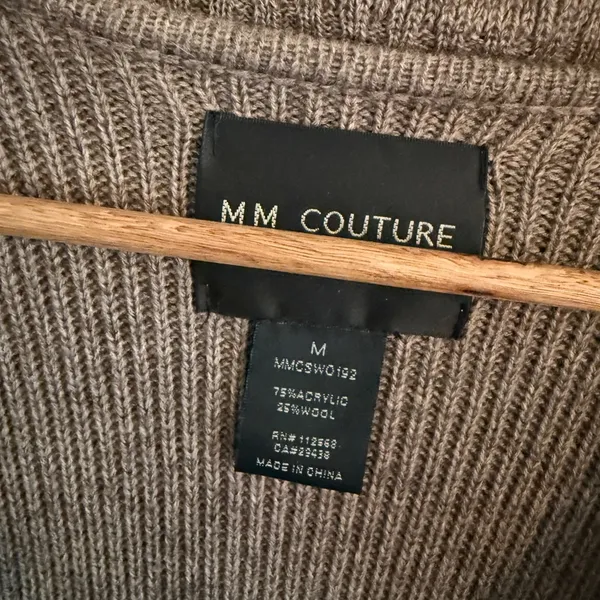 MM Couture Brown Ruffle Cardigan Sweater - Image 4