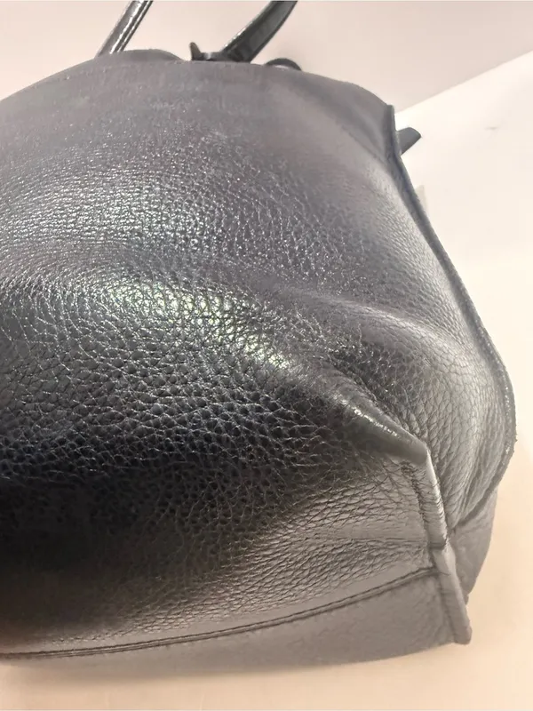 Fendi Dark Navy Leather Tote with Hanging Tag - Image 7