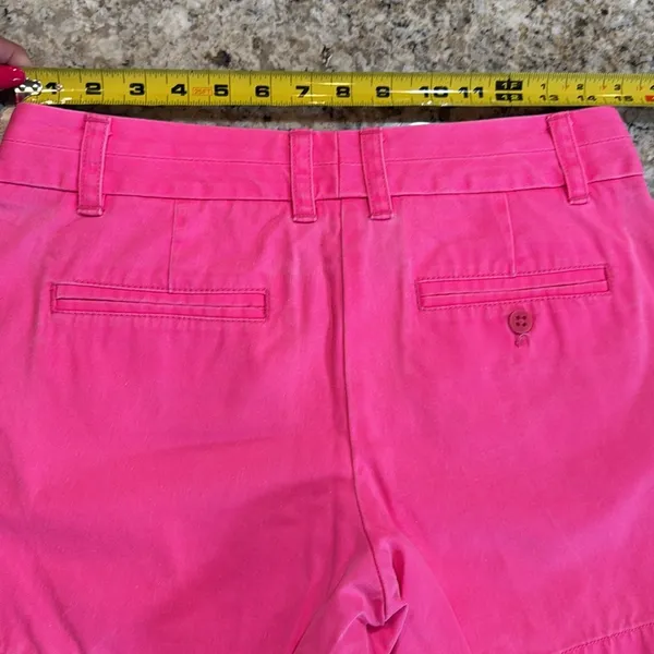 J. Crew Neon Pink Chino Bermuda Shorts Size 4 Broken In Tailored Fit - Image 9