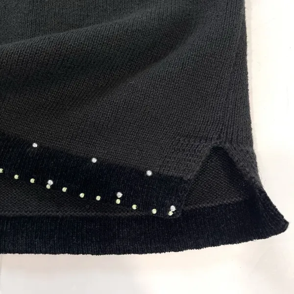 Quacker Factory Black Christmas‎ Tree Holiday V Neck Pullover Sweater Size 1X - Image 5