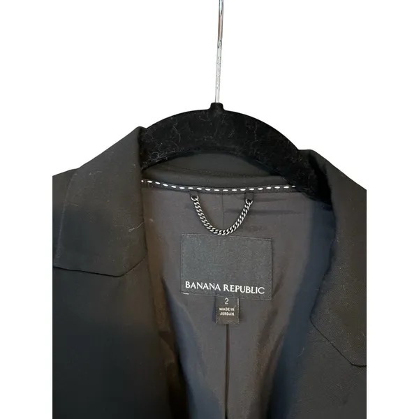 Banana Republic‎ Womens Suit Coat Blazer Black Size 2 - Image 4
