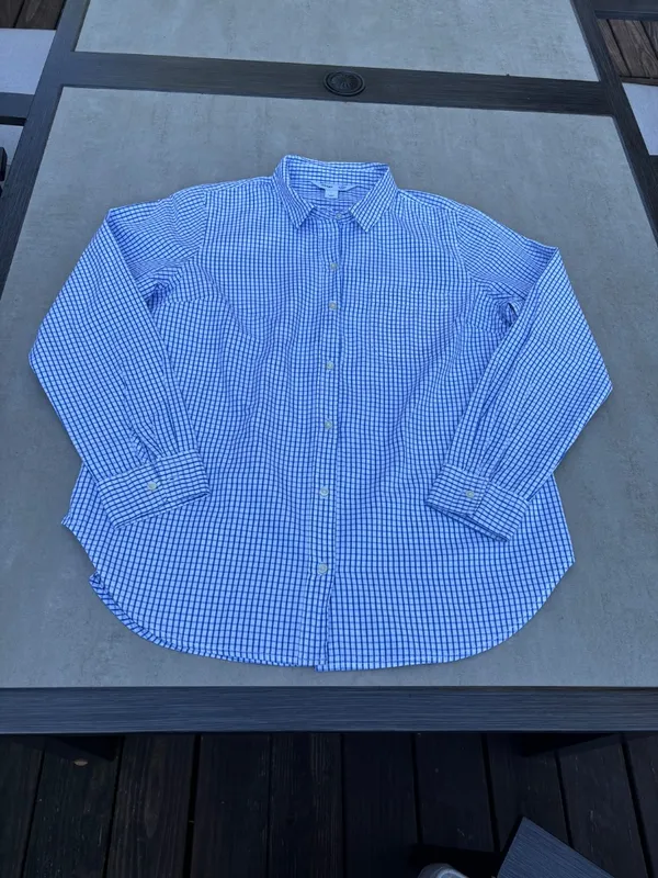 Ladies Large Old Navy Blue Check Blouse - never worn - Image 5