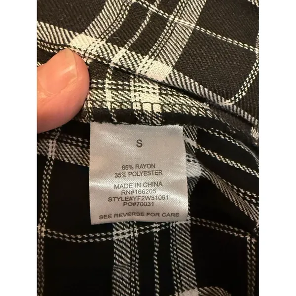 Lucky Brand Black Plaid Smocked Midi Dress‎ Grunge Cottagecore Long Sleeve NWT - Image 12